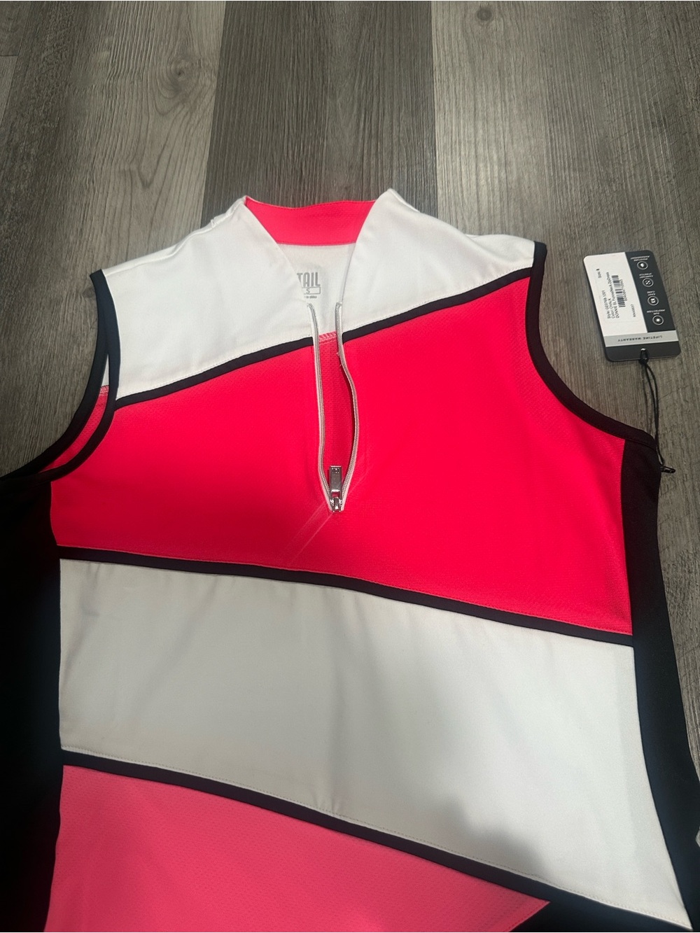Tail Colorblock Midi Dress in Black, White & Pink - Picture 11 of 14